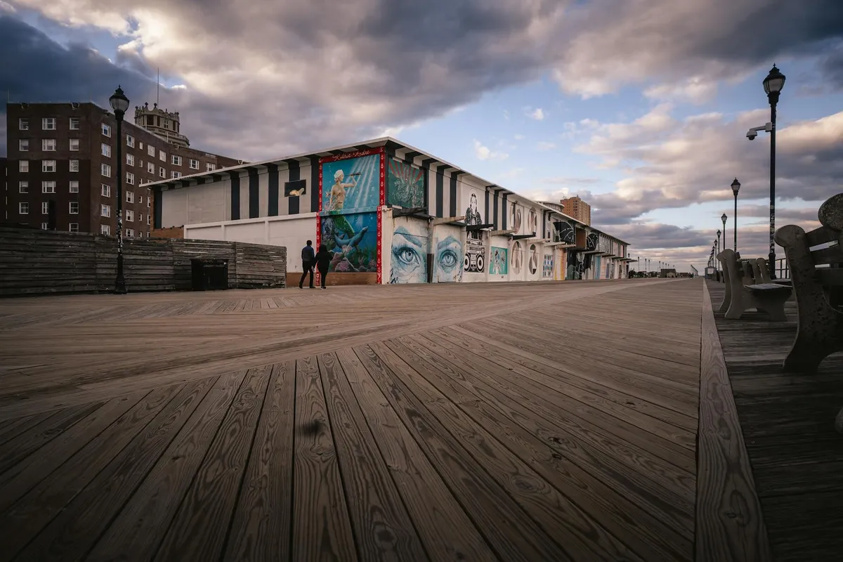 A view of Atlantic City from the Boardwalk